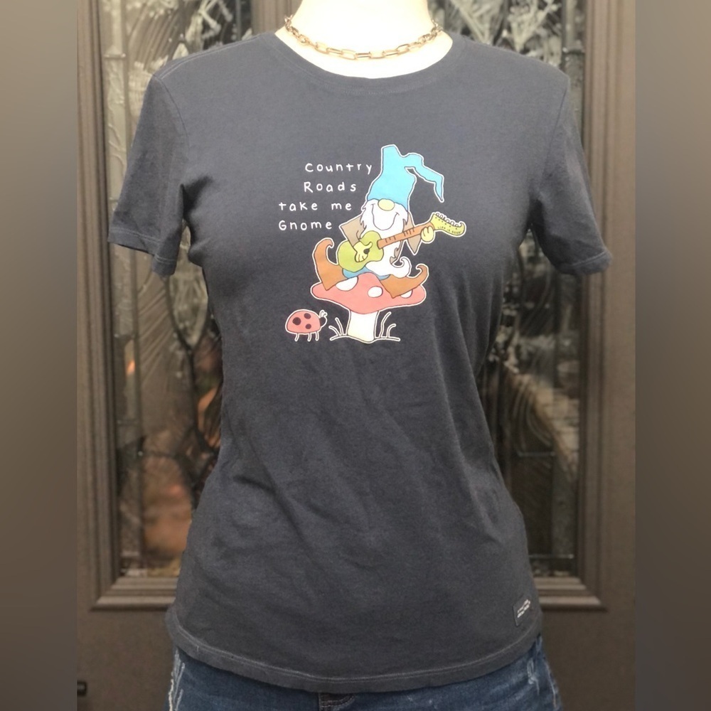 Life Is Good Women's Gnome Country Roads Crusher-LITE Short Sleeve T-Shirt